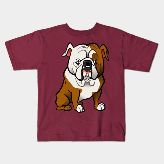 English Bulldog Kids T-Shirt by binarygod